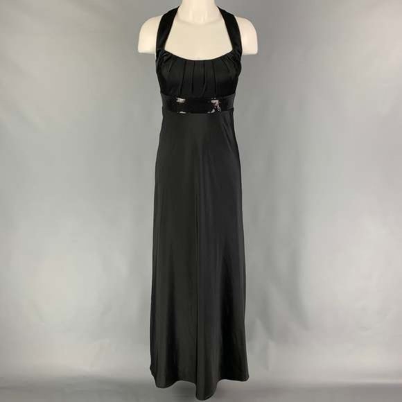 Calvin Klein Criss Cross Straps Black Formal Wedding Guest Prom Gown Size Small - Picture 1 of 14